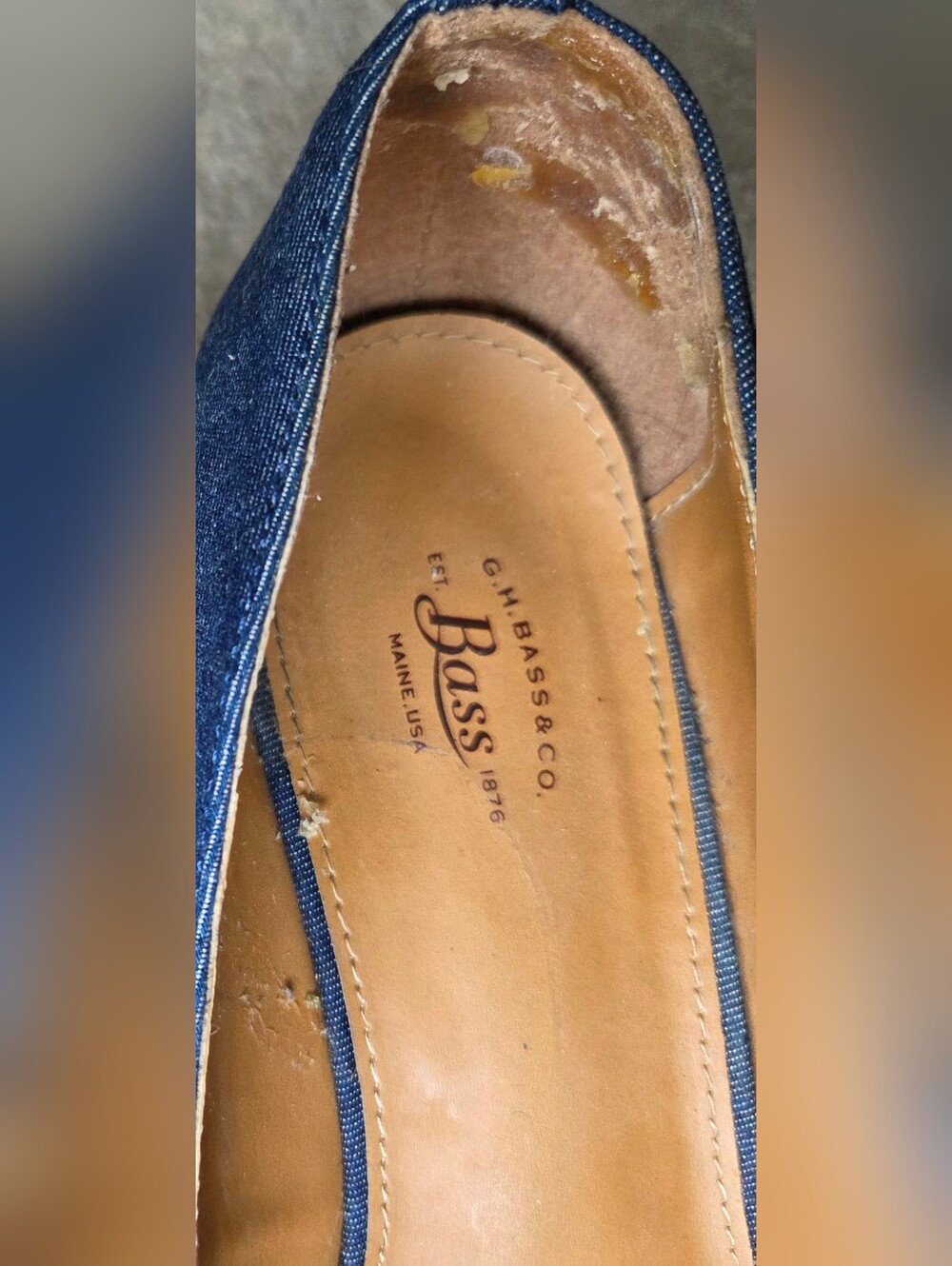 Bass Women’s Karlie Denim Blue Wedge Cork Shoes Platform Size 9 - Picture 5 of 7